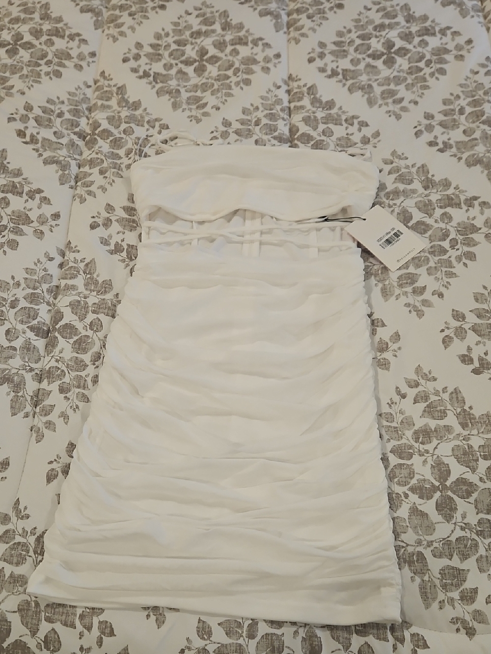 Hello Molly White Strapless Ruched Mini Dress
